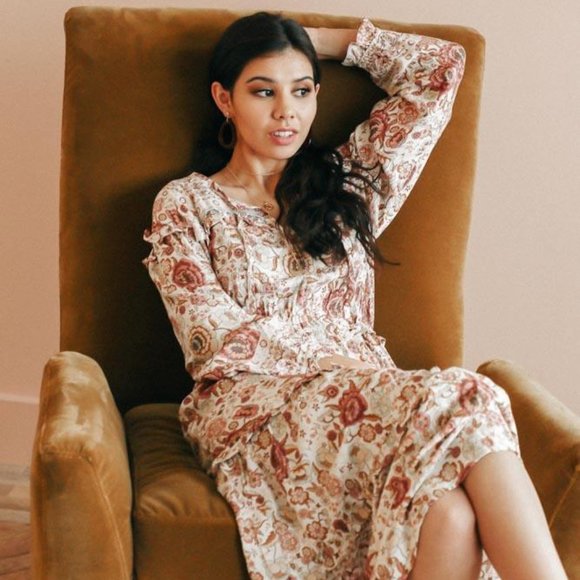 arielle floral wrap maxi dress